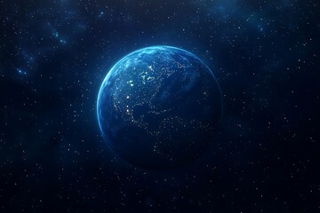 Obraz premium Earth at Night Space View