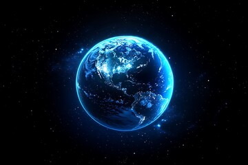 Earth at Night City Lights Satellite Image