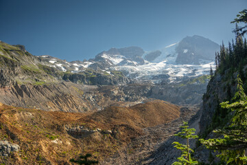 View of Mount Rainier and Crumbling Valley from Emerald Ridge