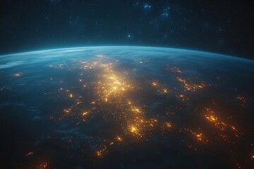 Fototapeta premium Earth at Night City Lights from Space1