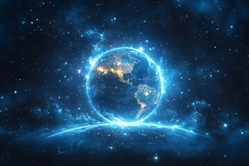 Earth at Night Global City Lights Image