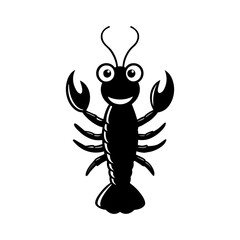 Lobster cartoon vector silhouette