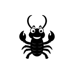 Lobster cartoon vector silhouette