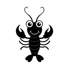 Lobster cartoon vector silhouette