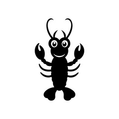 Lobster cartoon vector silhouette