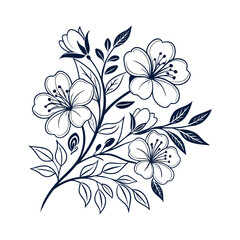 clean minimal floral line art vector art design 