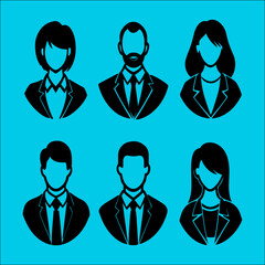 business people icon set
