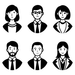 set of business people