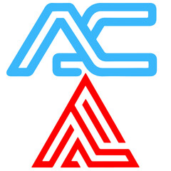AC, CA, A, C abstract letters logo monogram