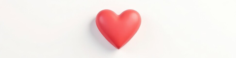 Fototapeta premium Simple red heart, white background Minimalist design , vector, stock