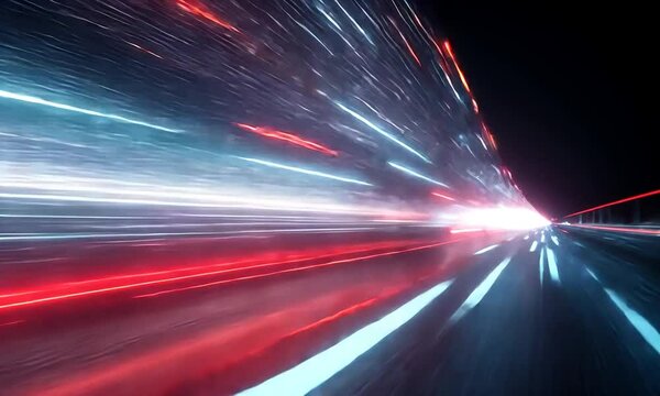 Night Drive: Speed, Light Trails and Urban Blur