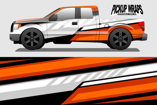 Graphic pickup vinyl wrap sticker design
