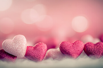 Obraz premium stunning array of pink and red hearts creates romantic atmosphere, perfect for celebrations