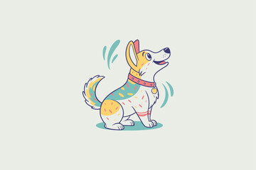 A cute adorable dog vector illustration on white background