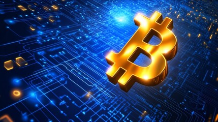 Bitcoin Symbol With Financial Chart