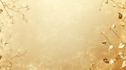 Golden Floral Frame on Textured Background