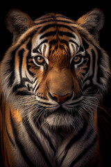 Fototapeta premium Majestic Tiger Portrait - Powerful Eyes and Stripes