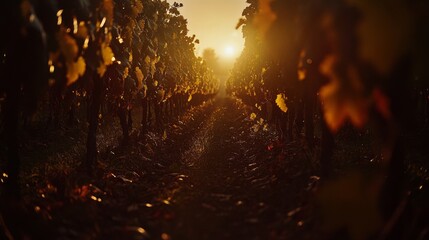 Serene Vineyard Getaway at Golden Hour Lighting