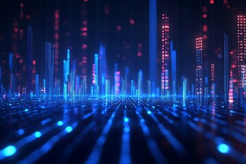 Abstract Digital City Skyline Visualization