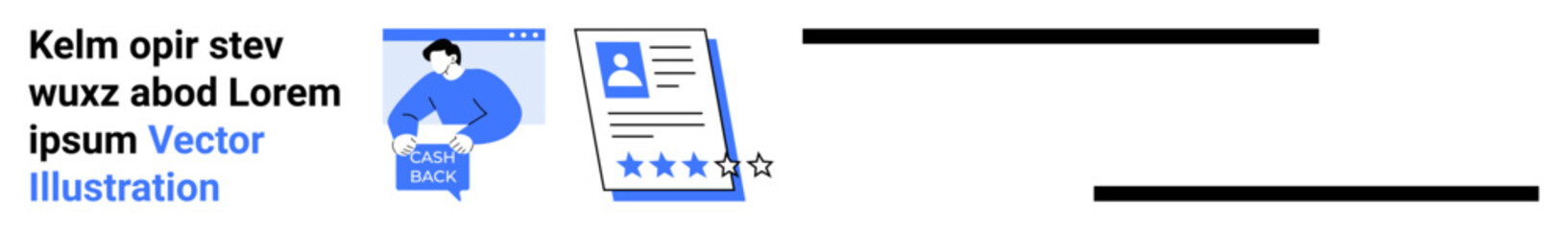 Naklejka premium Man holding document, profile paper with star rating and photo preview. Ideal for job applications, resumes, performance reviews, recruitment processes, candidate evaluations, HR documents