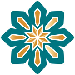 green gold geometric islamic mandala illustration