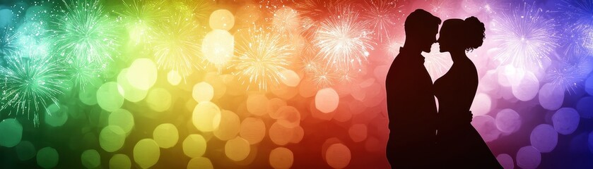 Lgbtq pride valentine romance celebration colorful fireworks display emotional connection