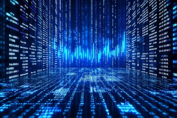 Digital Data Stream Background with Light Trails