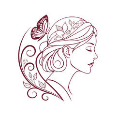 unique modern feminine line art icon vector art design