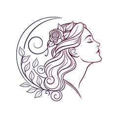 unique modern feminine line art icon vector art design