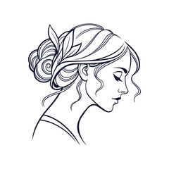 unique modern feminine line art icon vector art design