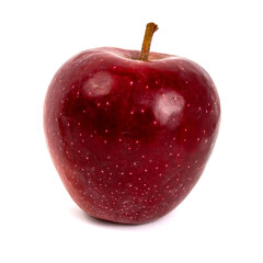 A red, juicy apple on a white background