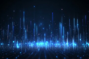 Bright Sci-Fi Digital Landscape with Glowing Lines