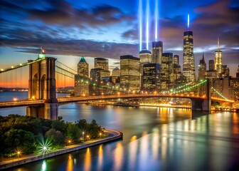 Fototapeta premium city bridge and city skyline