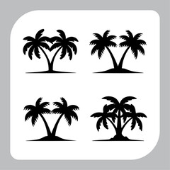 Mountains logo set vector black and white silhouette flat design illustration.