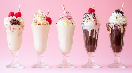 Colorful Smoothies with Creamy Toppings on Display