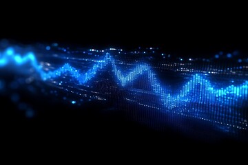 Glowing Digital Data Curve Progression