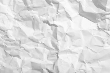 Obraz premium Texture of white crumpled paper sheet, closeup