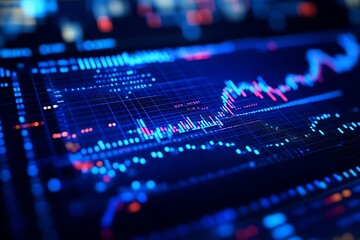 Digital Stock Market Growth Graph Display
