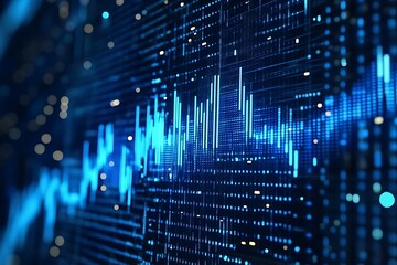 Blue Technology Background with Data Trends