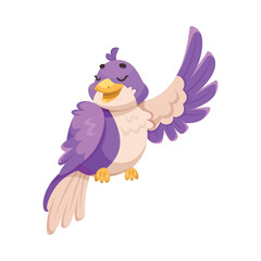 Singing Bird with Beak Enjoy Spring Vector Illustration