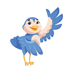 Singing Bird with Beak Enjoy Spring Vector Illustration