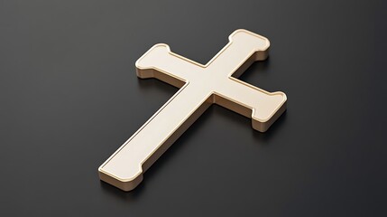 Obraz premium Golden Cross on a Dark Background