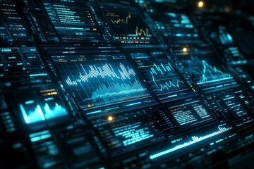 Blue Glowing Stock Market Data Network Background