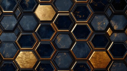 Mesmerizing Geometric Pattern Design Backdrop with Metallic Accents and Futuristic Aesthetic