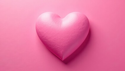 Obraz premium Pink heart subtly textured, pink background, ample space , graphic, pastel pink