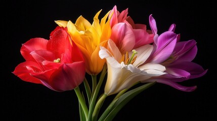 Hybrid Flower with Mixed Petals in Cinematic Macro