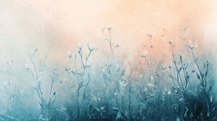 Delicate Pastel Spring Background with Watercolor Floral Elements for Seasonal Designs