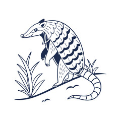 creative unique animals deer elephant bird line art vector design