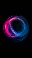 Colorful swirling light patterns create a captivating visual display against a dark background