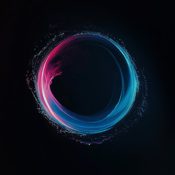 Colorful swirling patterns create a mesmerizing circular design on a dark background during late night hours